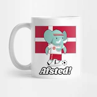 ⚽ Denmark Football, Cute Elephant Kicks Ball, Afsted! Team Spirit Mug